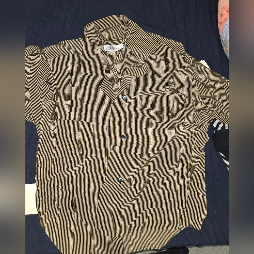 Ellen Tracy Buttondown with Shoulderpads Women's Blouse Size 10